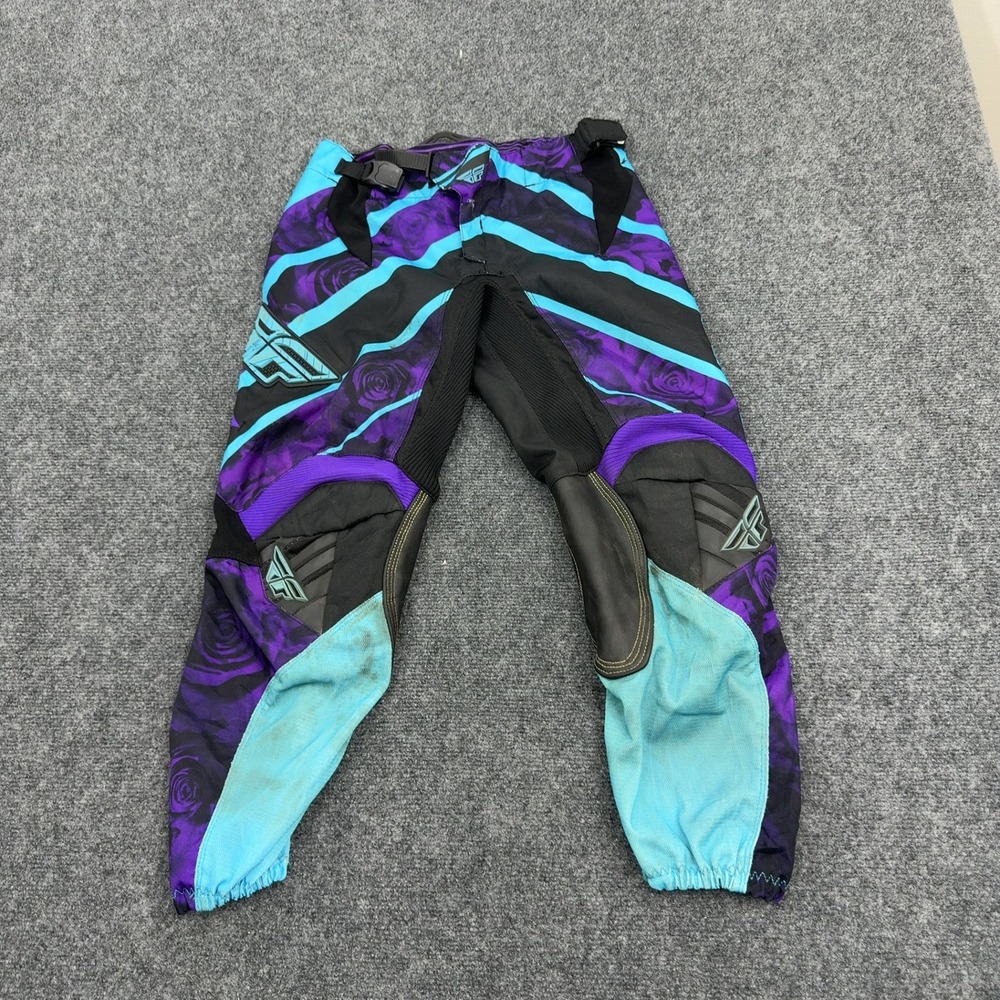 Fly Racing Kinetic Pants Women 26 Purple Polyester Rose Floral Motocross MX Gear